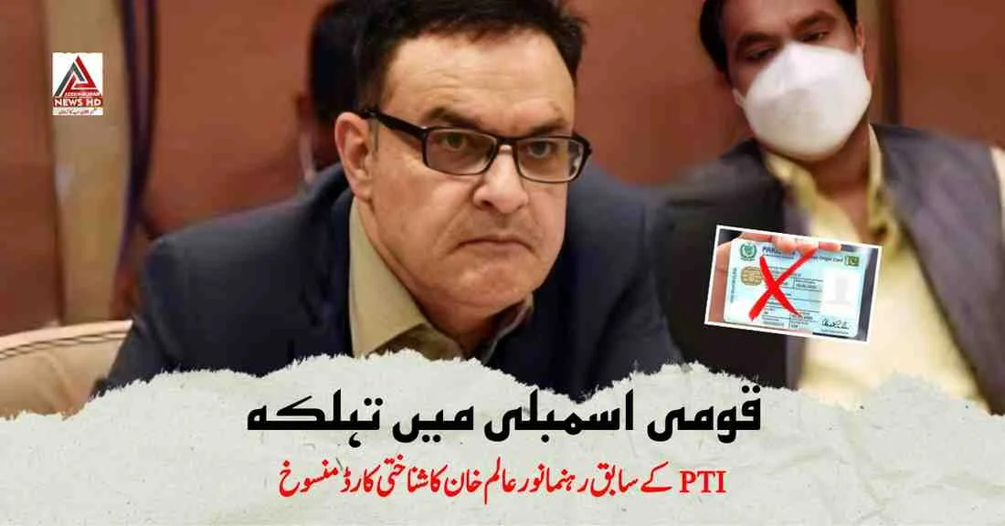 قومی اسمبلی اجلاس میں رکن اسمبلی نور عالم خان شناختی کارڈ منسوخی کا انکشاف کرتے ہوئے